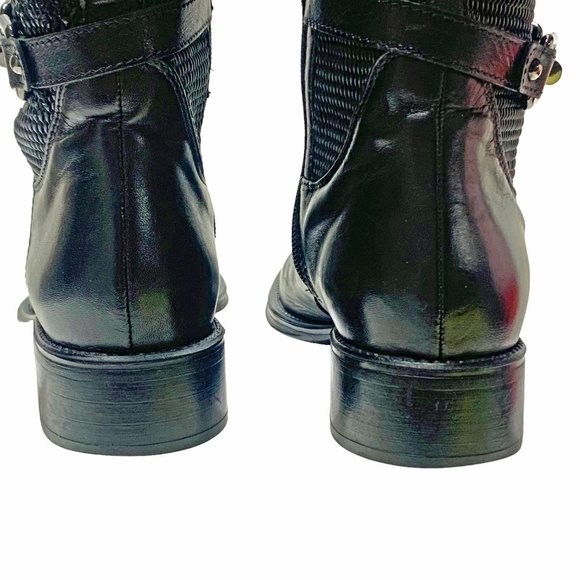 AQUATALIA by Marvin K Undy Black Woven Elastane & Leather Riding Boot - Picture 8 of 13